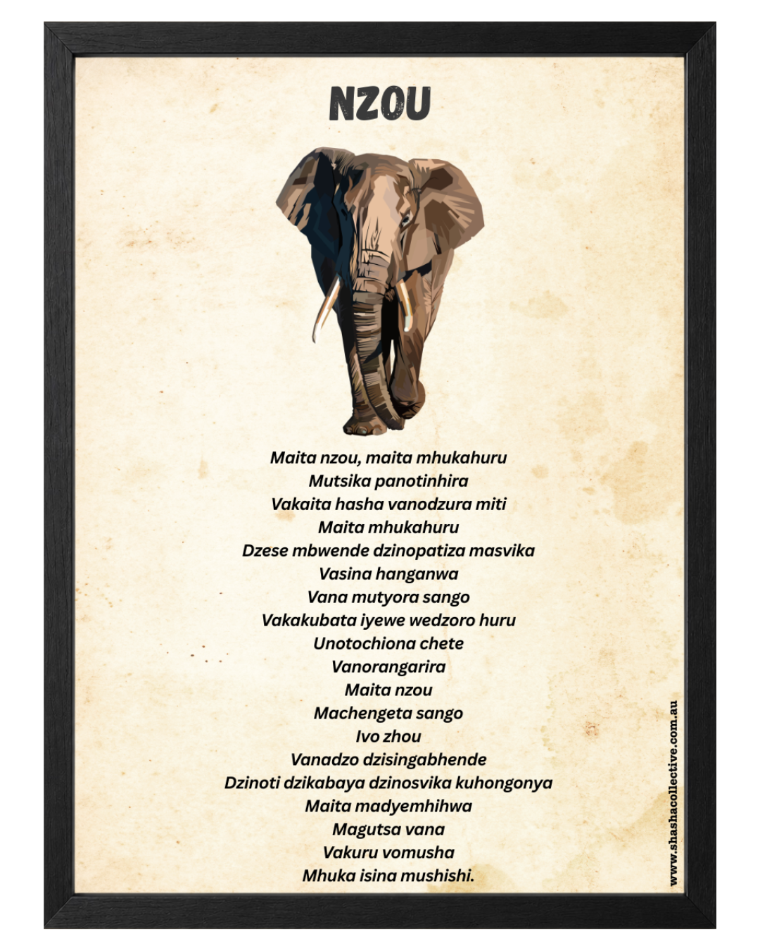 A3 Nzou Mutupo (framed)